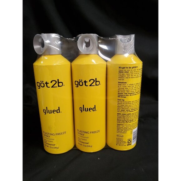Lot Of 3 GOT 2B Glued Blasting Freeze Spray, 12 Ounce each NEW Sealed